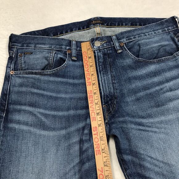 POLO Ralph Lauren Varick Jeans Men 35x30 Slim Straight Whisker Honeycomb Light - Picture 11 of 15
